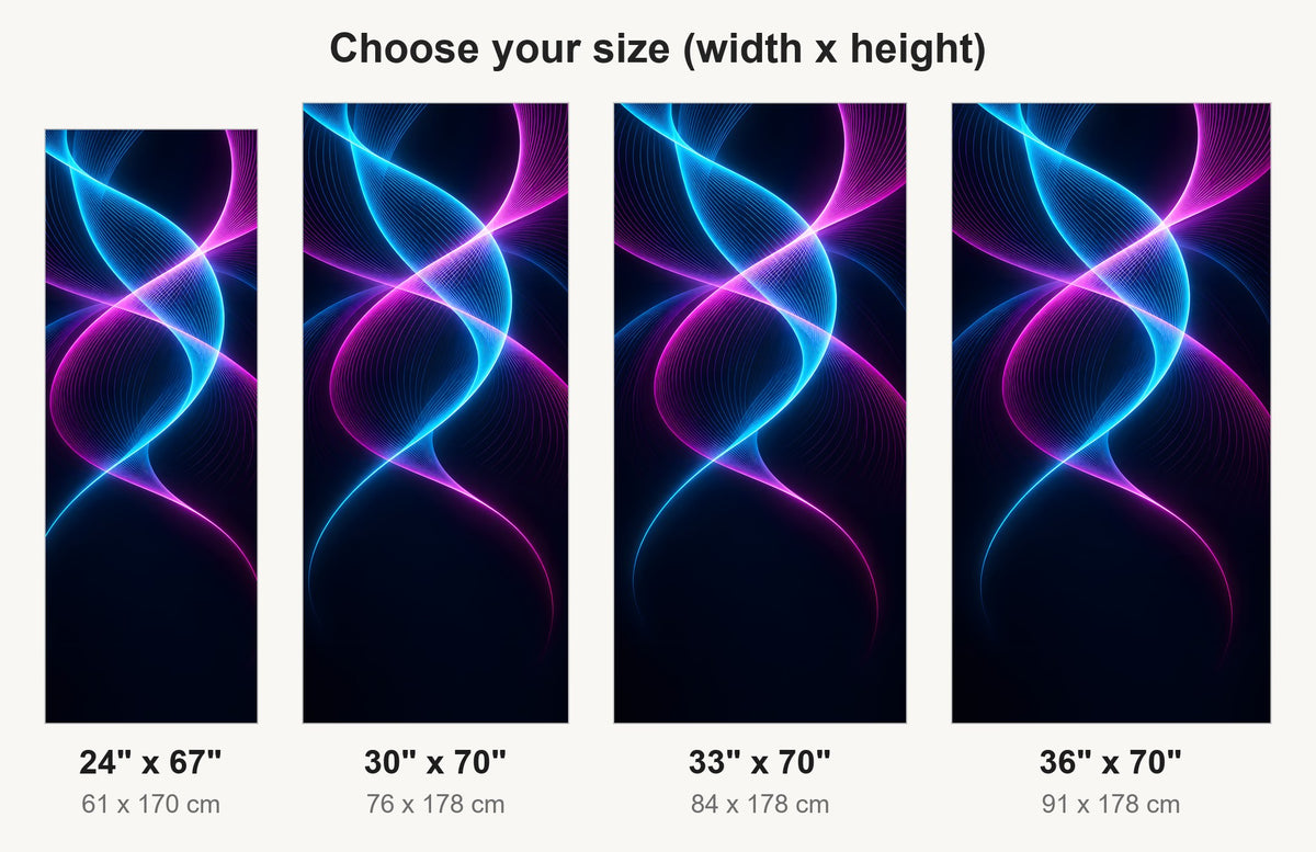 Neon Waves fridge wrap available sizes 24, 30, 33 and 36 inch