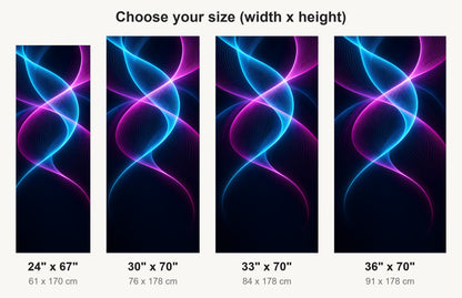 Neon Waves fridge wrap available sizes 24, 30, 33 and 36 inch