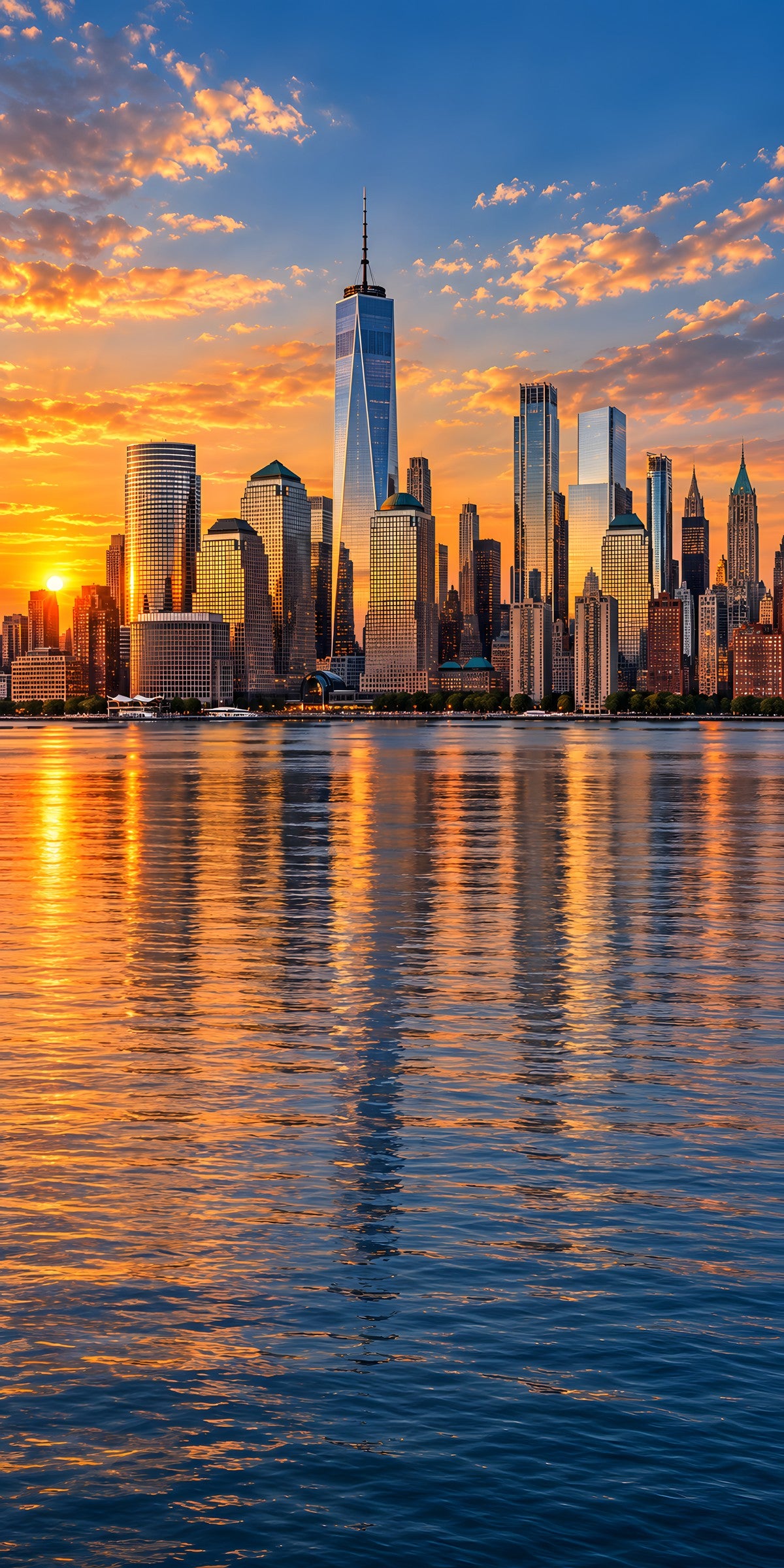 New York Skyline fridge wrap full design