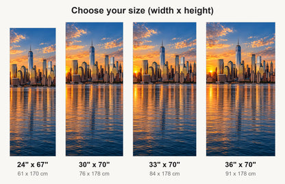 New York Skyline fridge wrap available sizes 24, 30, 33 and 36 inch