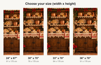 Nonna's Christmas Kitchen fridge wrap available sizes 24, 30, 33 and 36 inch
