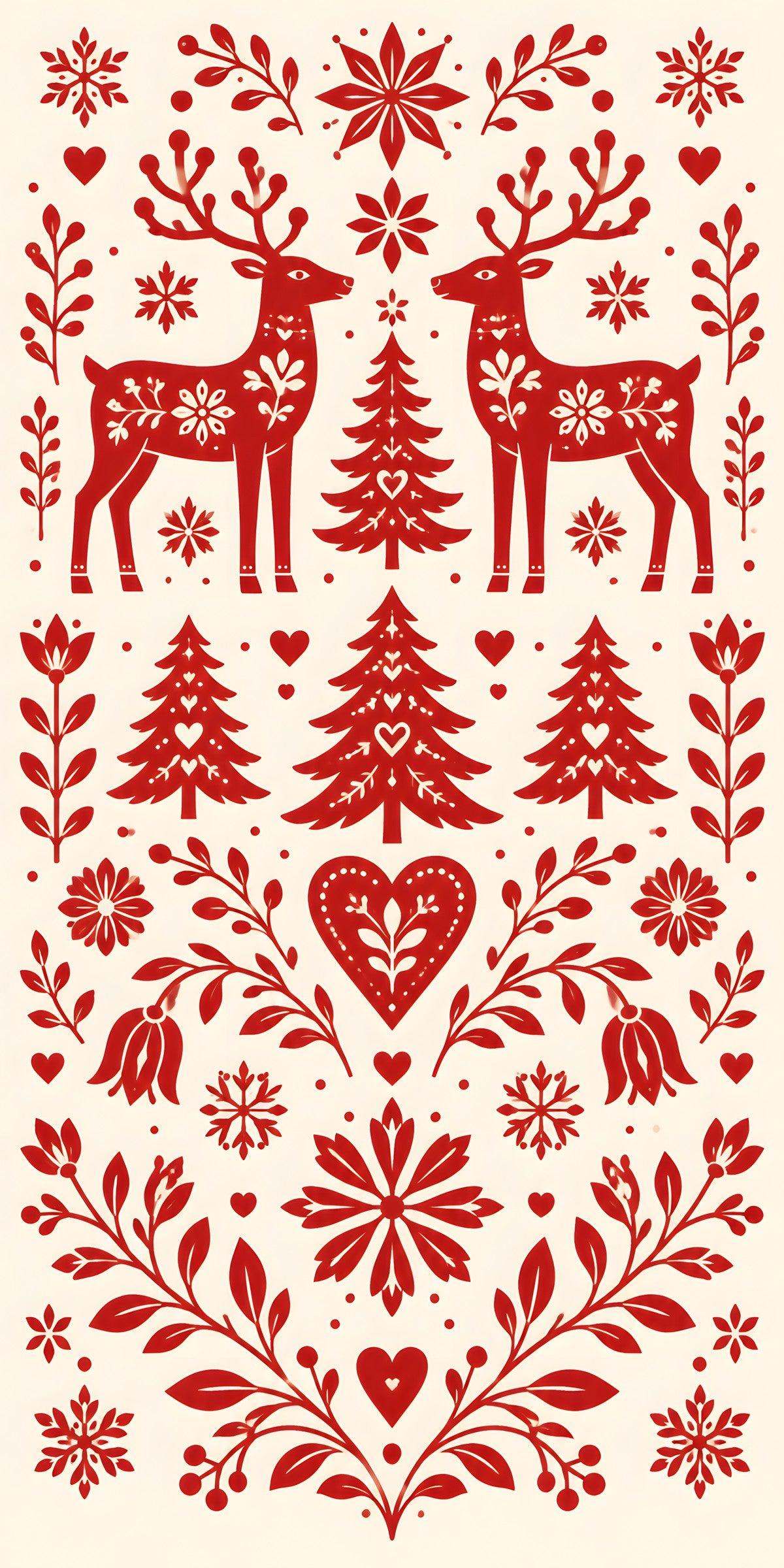 Nordic Folk Christmas fridge wrap full design
