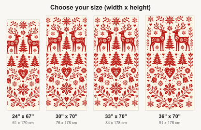 Nordic Folk Christmas fridge wrap available sizes 24, 30, 33 and 36 inch