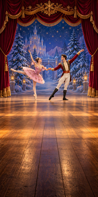 Nutcracker Ballet Stage fridge wrap full design