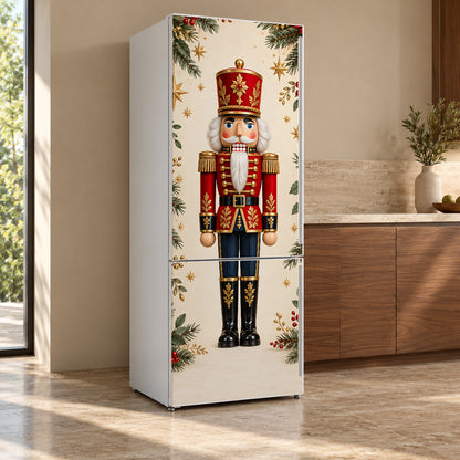 Nutcracker fridge wrap, refrigerator shown at an angle