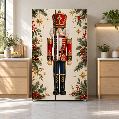 Nutcracker fridge wrap on a side-by-side refrigerator