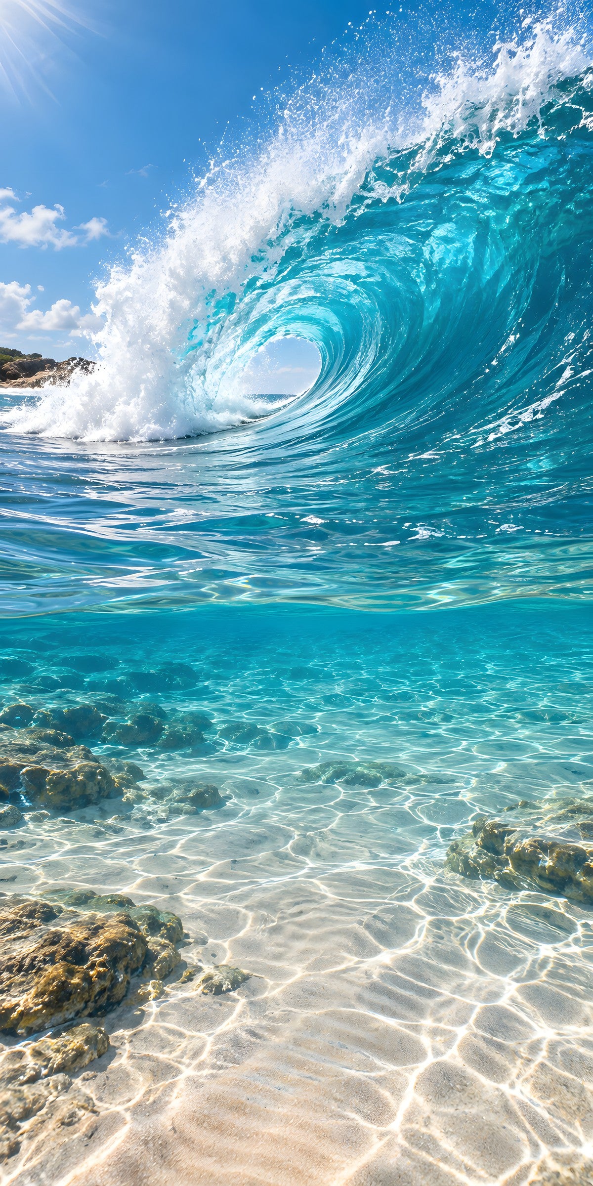 Ocean Wave fridge wrap full design