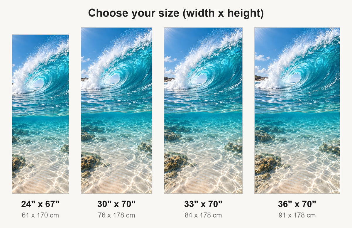 Ocean Wave fridge wrap available sizes 24, 30, 33 and 36 inch