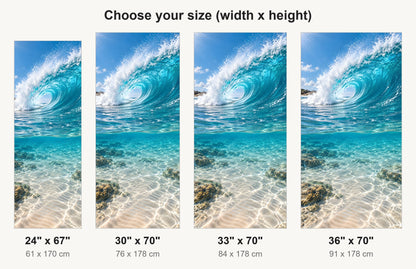 Ocean Wave fridge wrap available sizes 24, 30, 33 and 36 inch