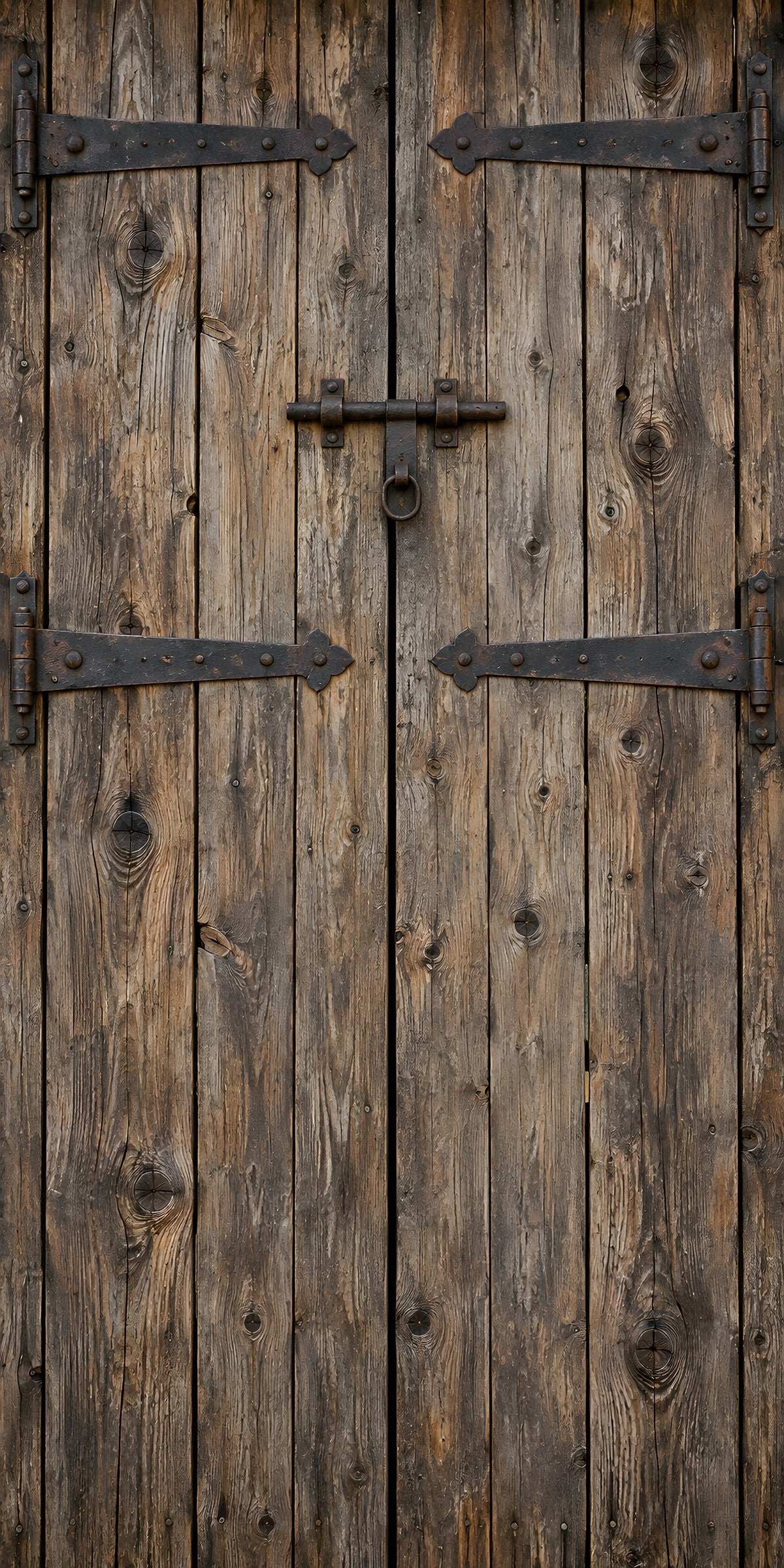 Old Barn Door fridge wrap full design
