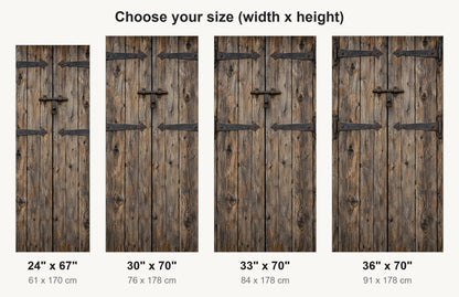 Old Barn Door fridge wrap available sizes 24, 30, 33 and 36 inch