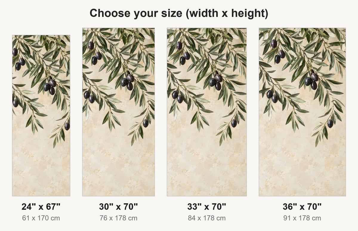 Olive Branches fridge wrap available sizes 24, 30, 33 and 36 inch