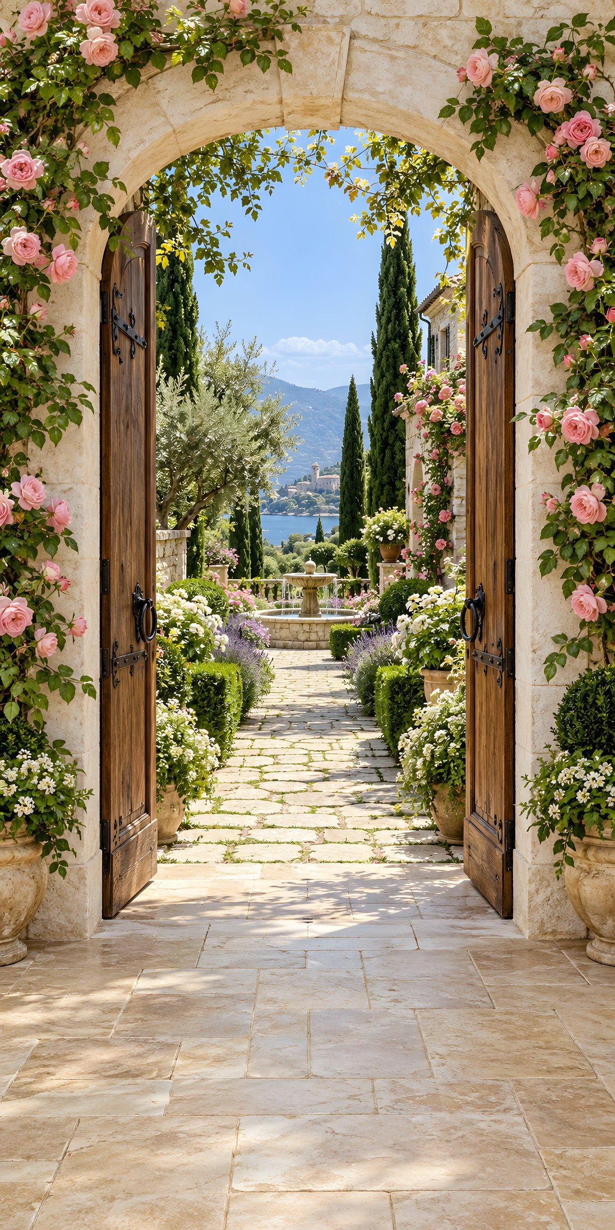 Open Garden Door fridge wrap full design