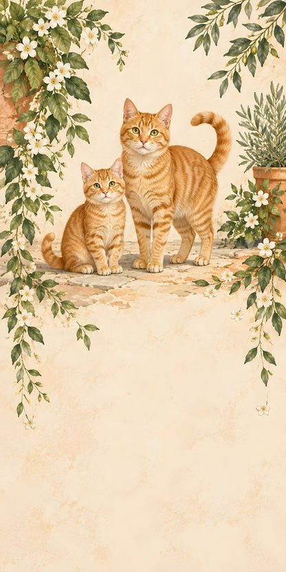 Orange Tabby Cats fridge wrap full design