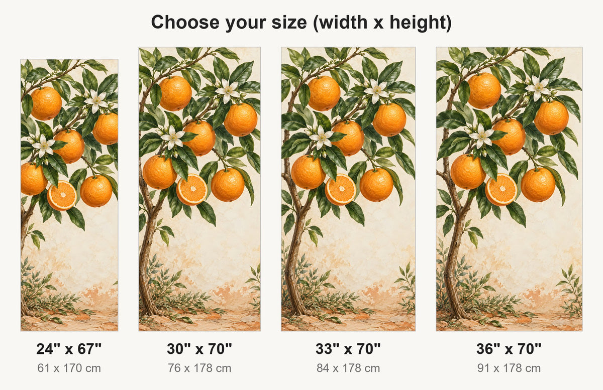 Orange Tree Branches fridge wrap available sizes 24, 30, 33 and 36 inch