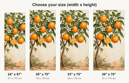 Orange Tree Branches fridge wrap available sizes 24, 30, 33 and 36 inch