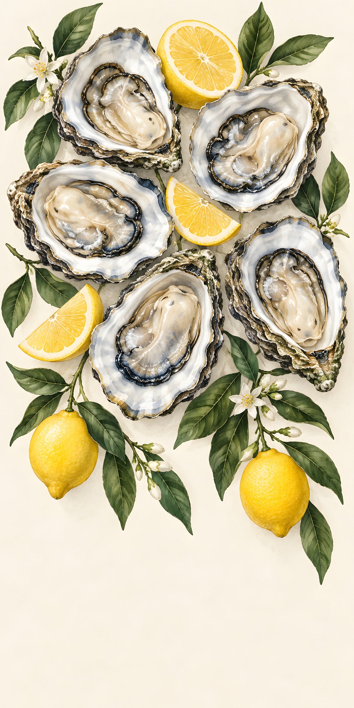 Oysters & Lemons fridge wrap full design