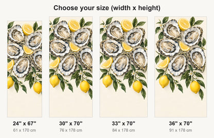 Oysters & Lemons fridge wrap available sizes 24, 30, 33 and 36 inch