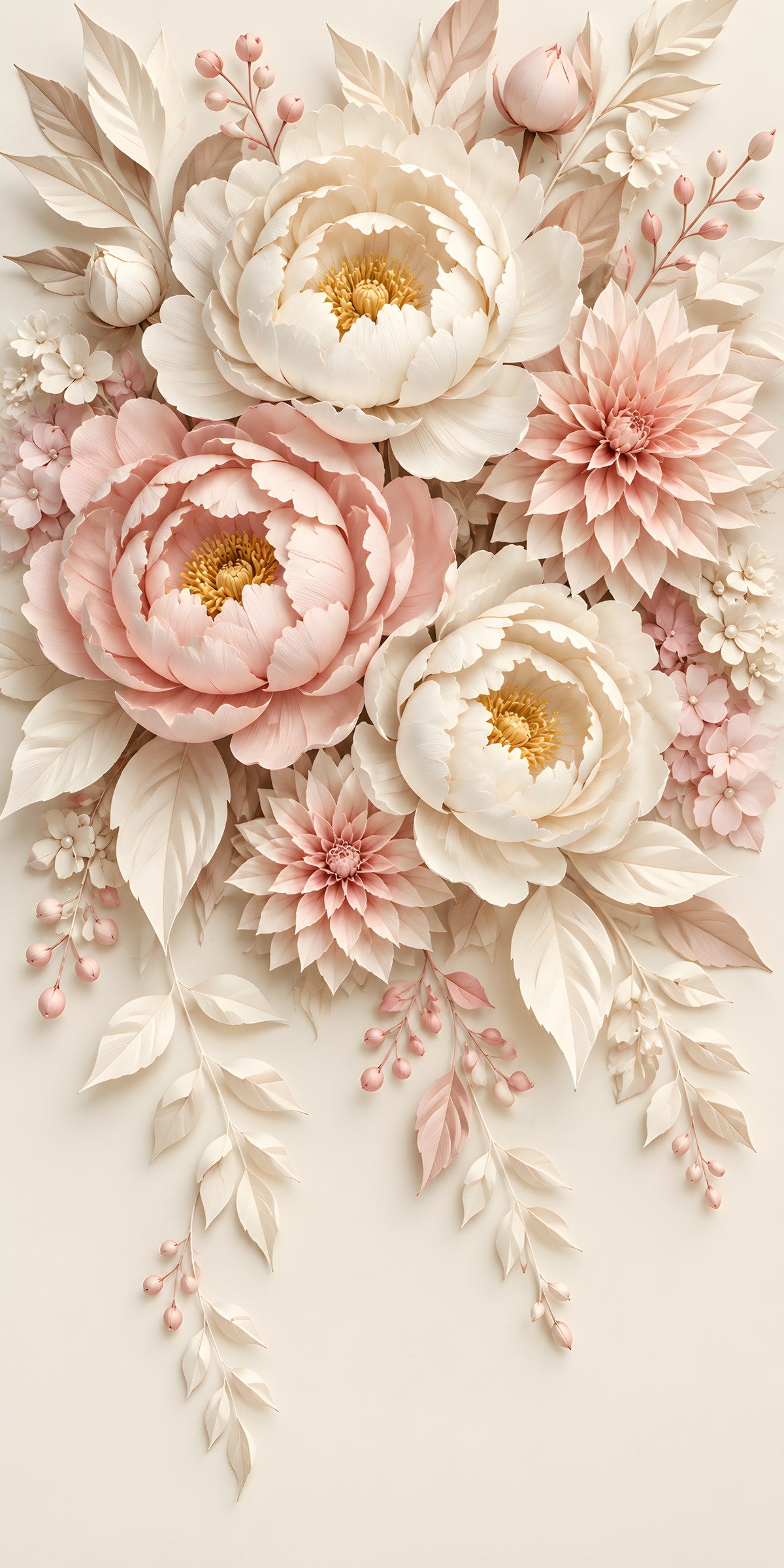 Paper Flowers fridge wrap full design