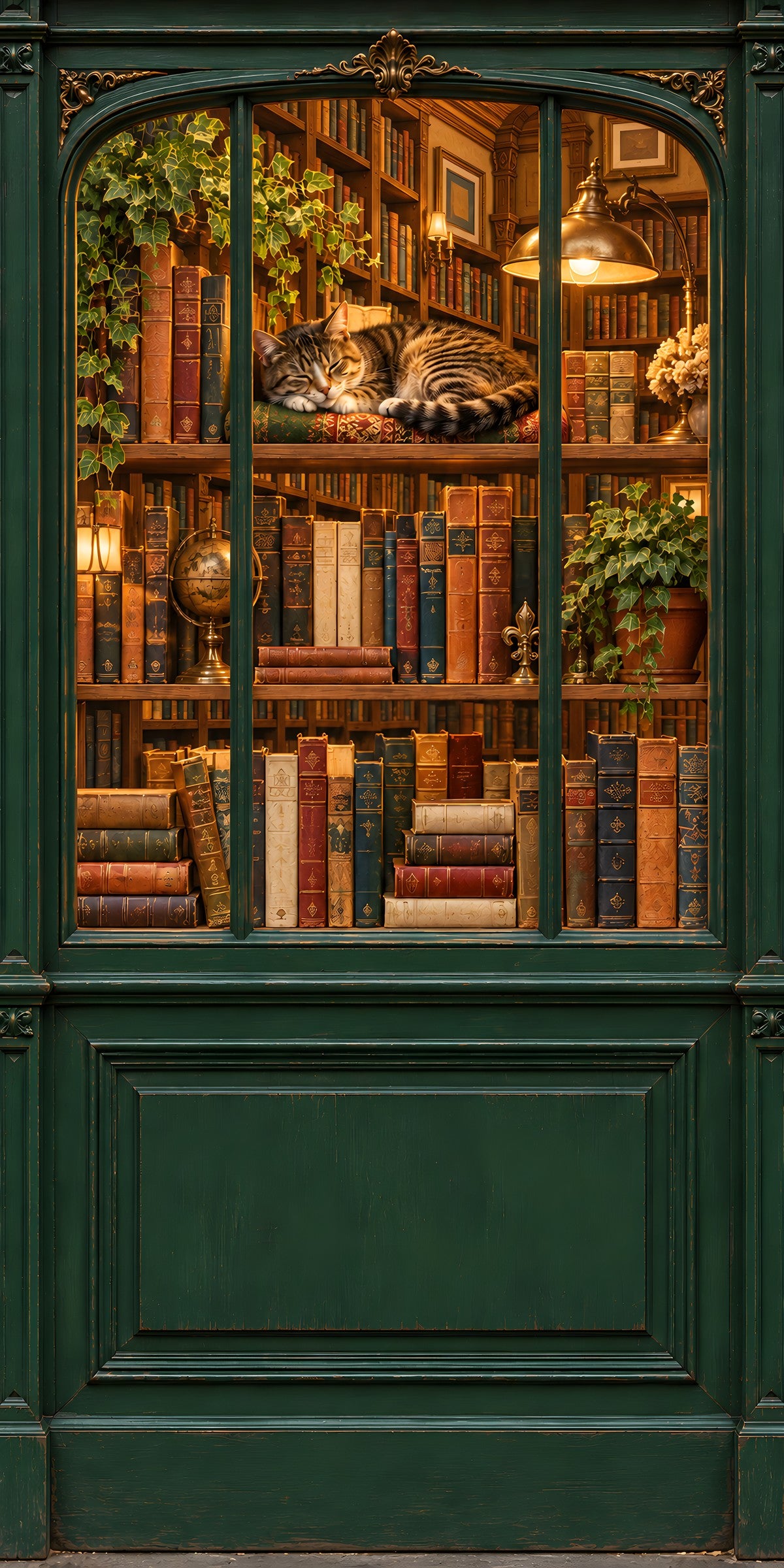 Paris Bookshop Window fridge wrap full design