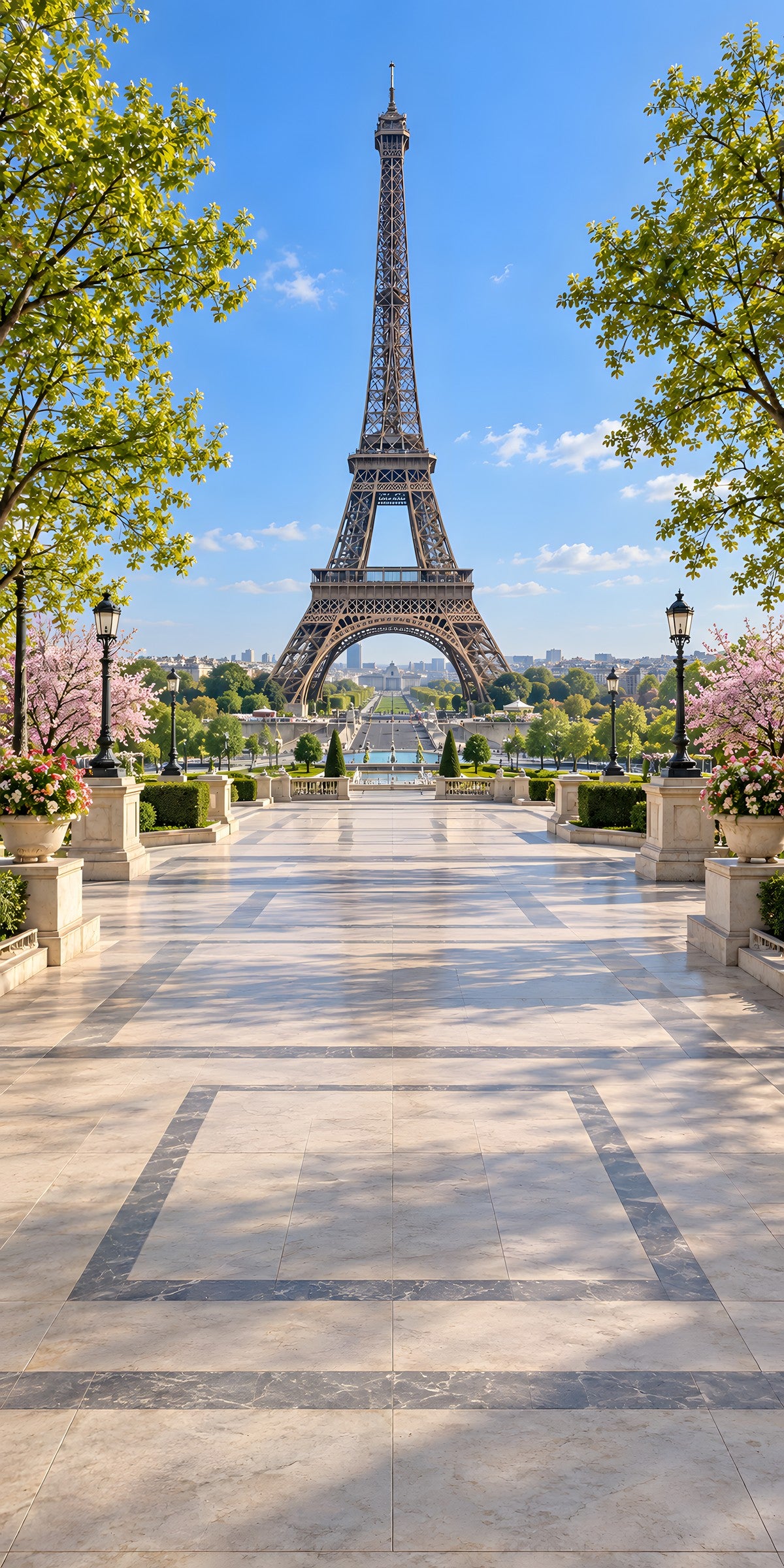 Paris Eiffel Tower fridge wrap full design