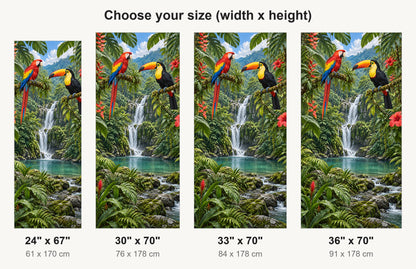 Parrots & Toucan fridge wrap available sizes 24, 30, 33 and 36 inch