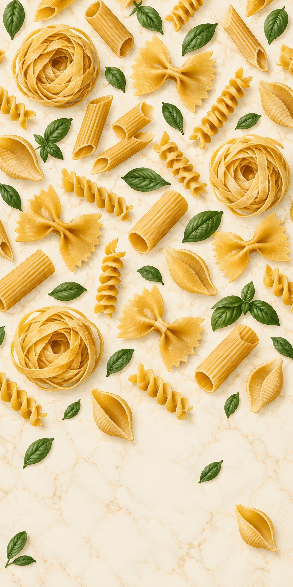 Pasta Shapes fridge wrap full design