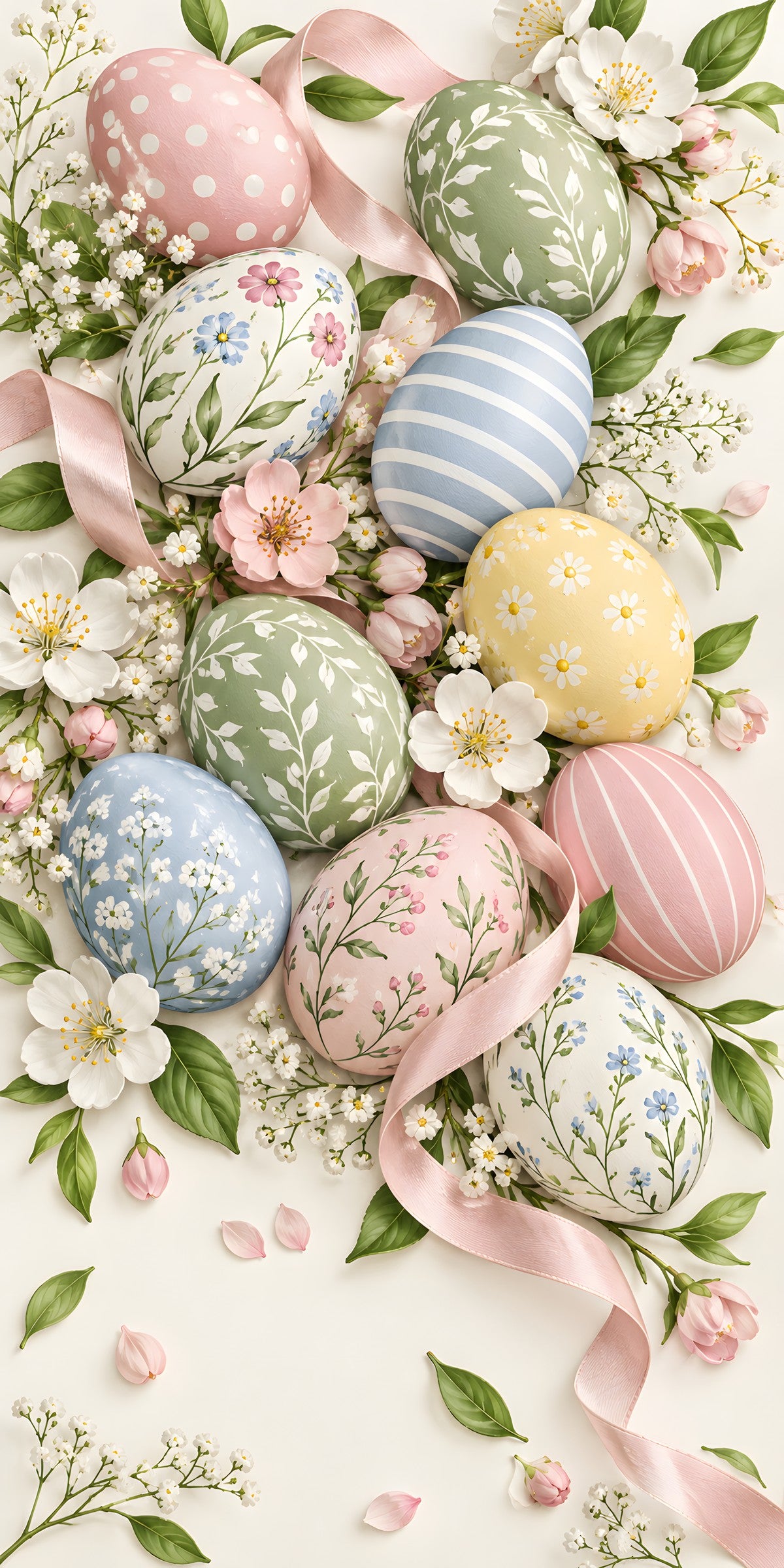 Pastel Easter Eggs fridge wrap full design