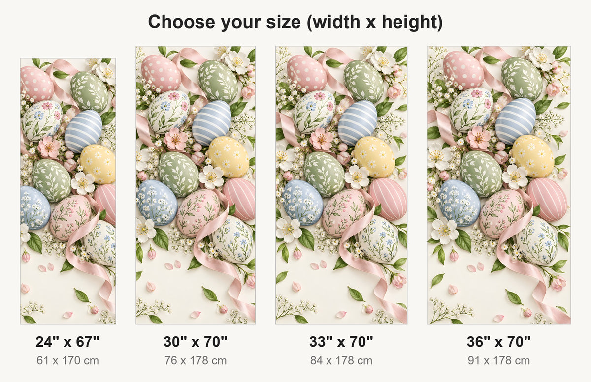 Pastel Easter Eggs fridge wrap available sizes 24, 30, 33 and 36 inch