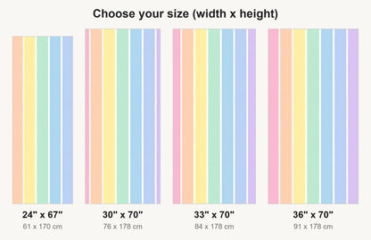 Pastel Rainbow Stripes fridge wrap available sizes 24, 30, 33 and 36 inch