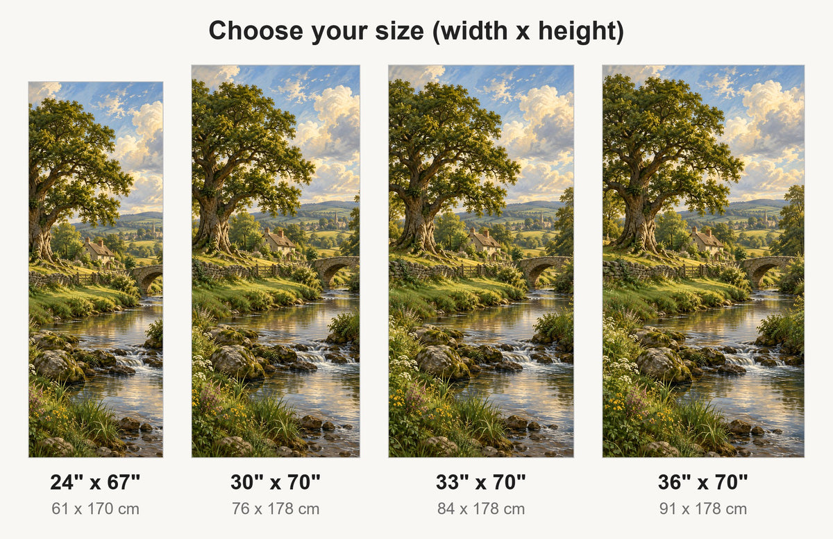 Pastoral Oil Landscape fridge wrap available sizes 24, 30, 33 and 36 inch