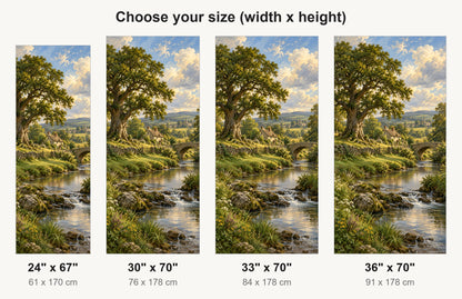 Pastoral Oil Landscape fridge wrap available sizes 24, 30, 33 and 36 inch