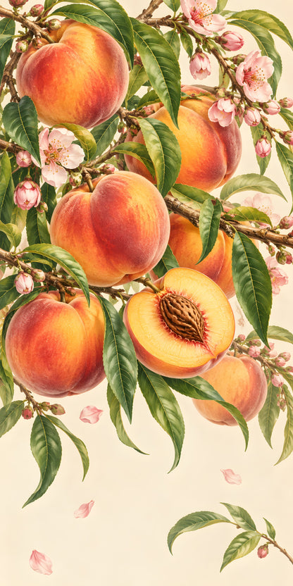 Peaches fridge wrap full design