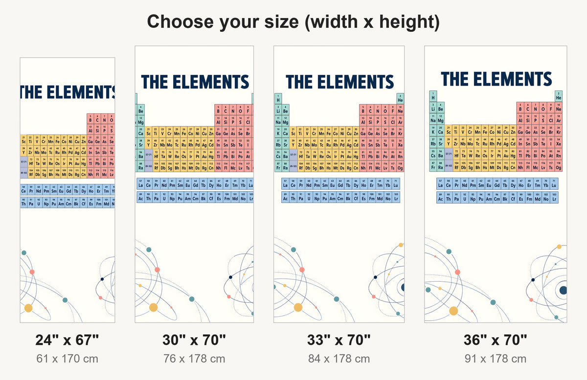 Periodic Table of Elements fridge wrap available sizes 24, 30, 33 and 36 inch