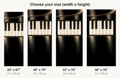 Piano Keys fridge wrap available sizes 24, 30, 33 and 36 inch