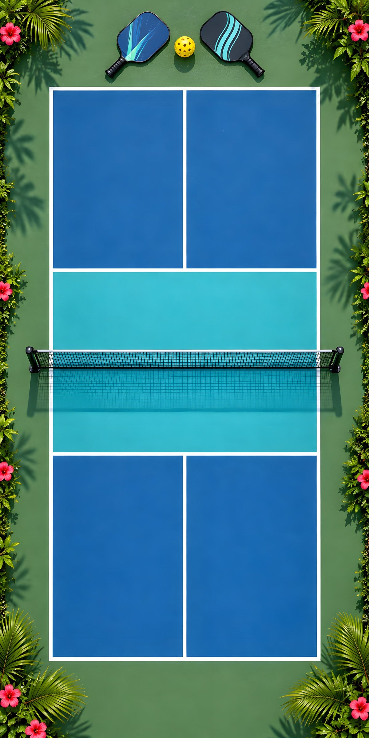 Pickleball Court fridge wrap full design