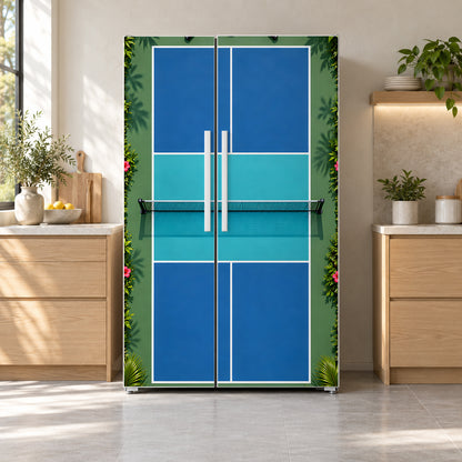 Pickleball Court fridge wrap on a side-by-side refrigerator
