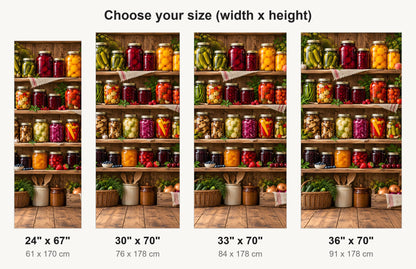 Pickles & Preserves Pantry fridge wrap available sizes 24, 30, 33 and 36 inch