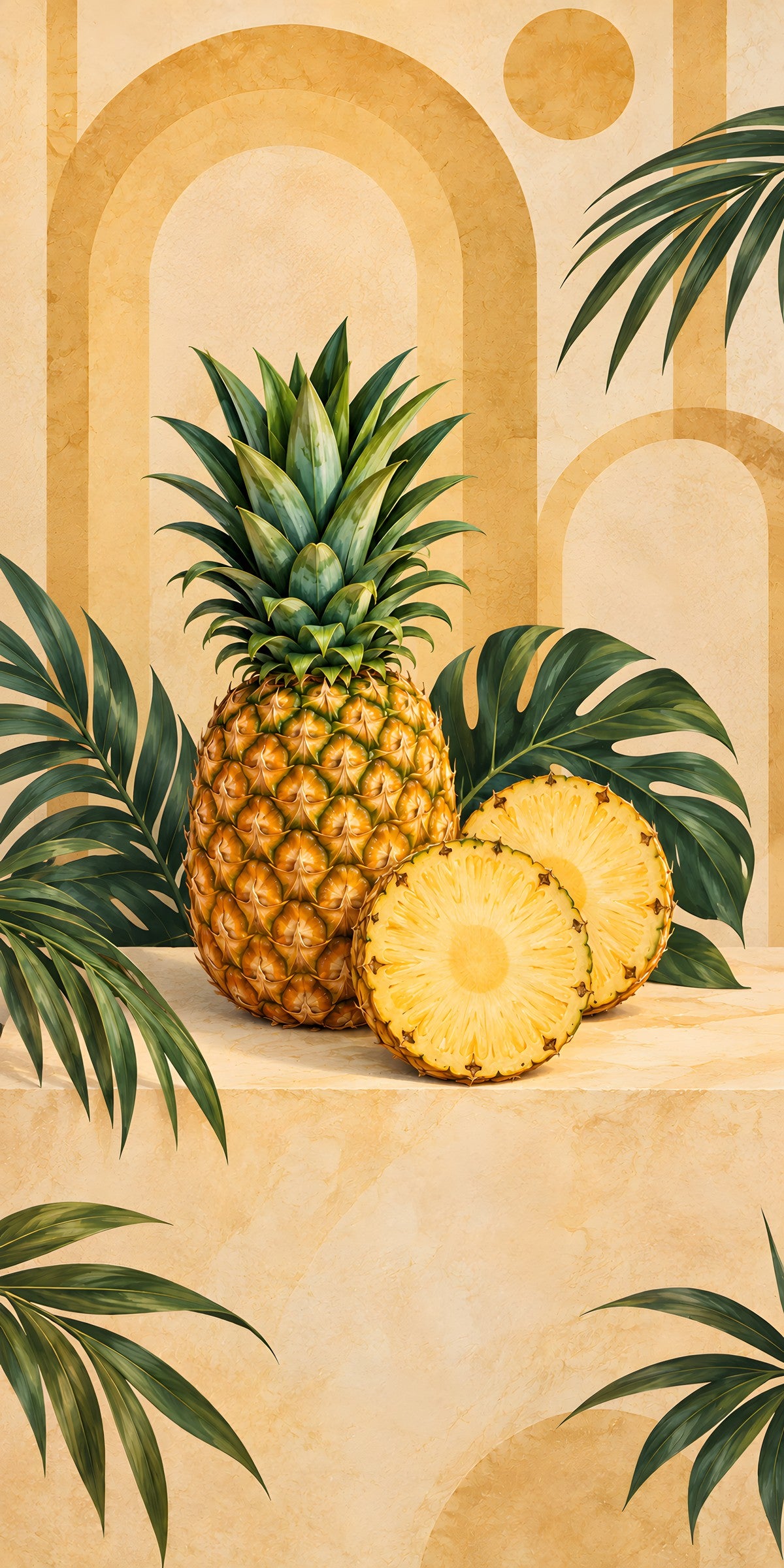 Pineapples fridge wrap full design