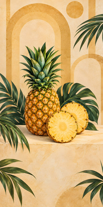 Pineapples fridge wrap full design