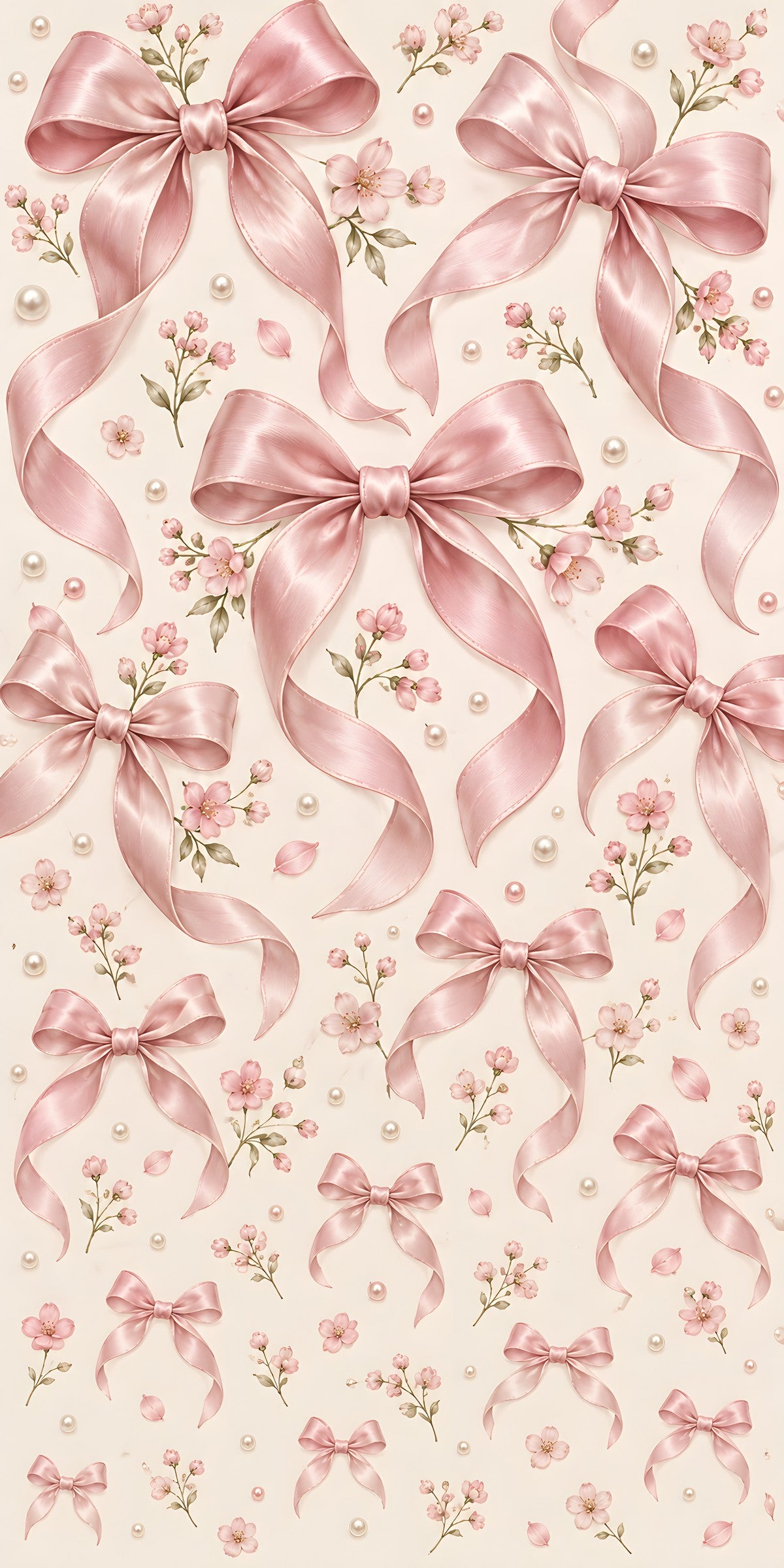 Pink Coquette Bows fridge wrap full design