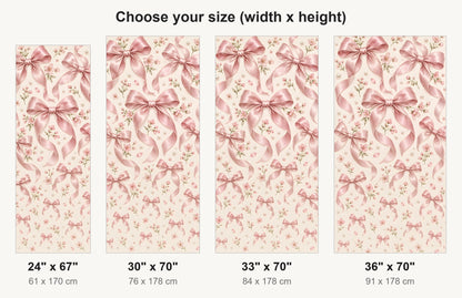 Pink Coquette Bows fridge wrap available sizes 24, 30, 33 and 36 inch
