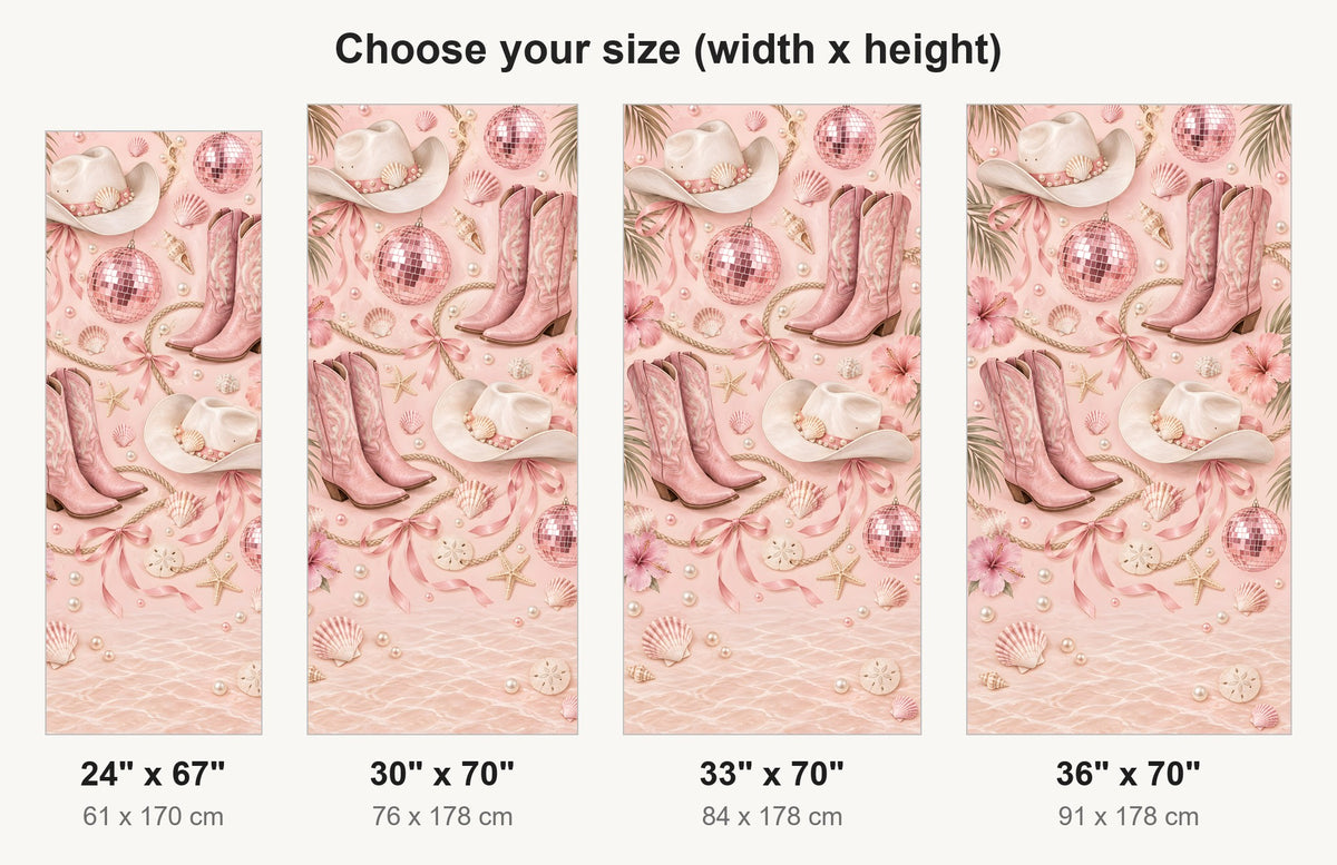 Pink Cowgirl Disco fridge wrap available sizes 24, 30, 33 and 36 inch