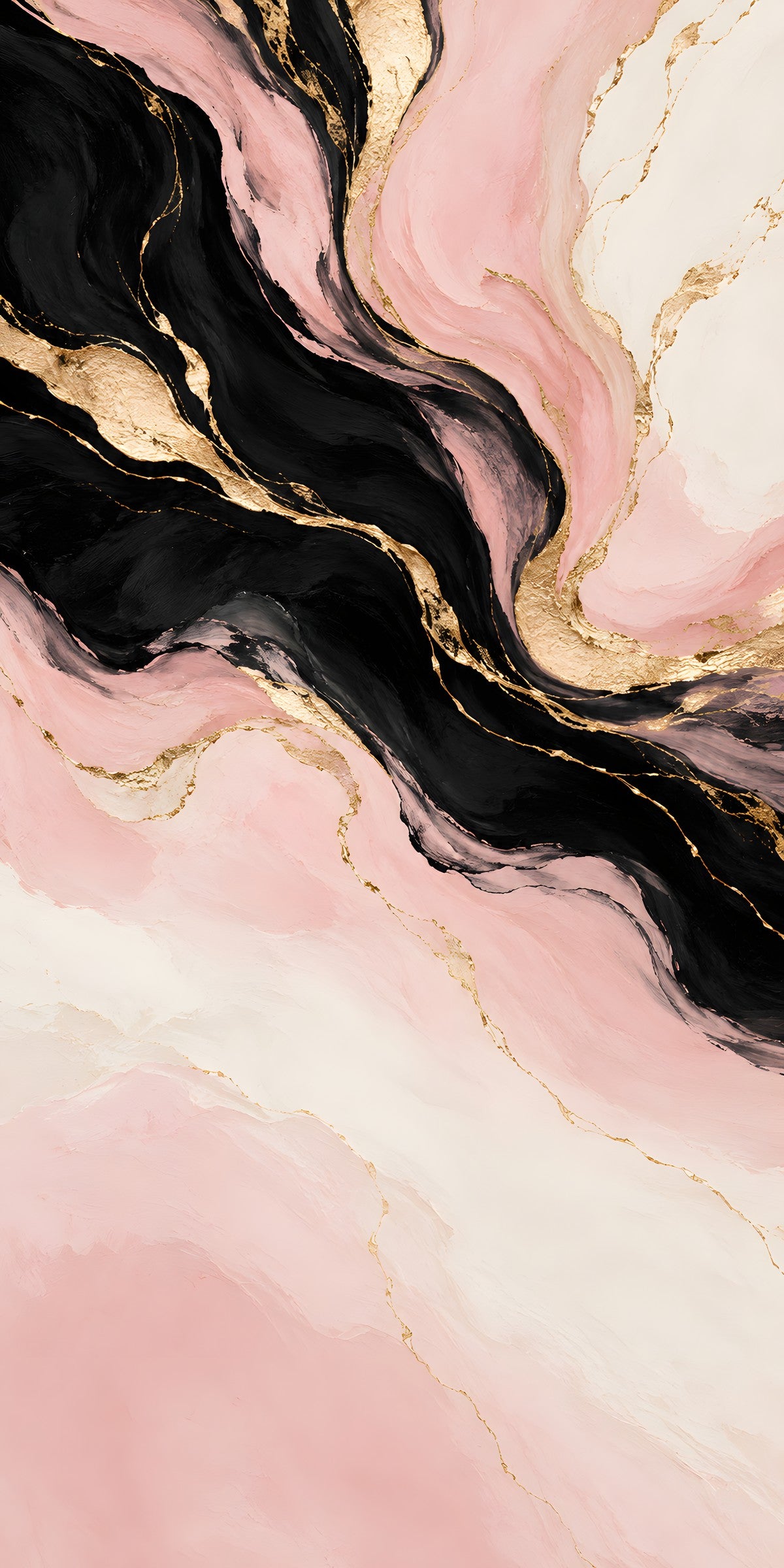 Pink Gold Black Abstract fridge wrap full design
