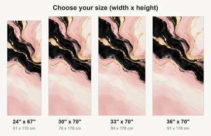 Pink Gold Black Abstract fridge wrap available sizes 24, 30, 33 and 36 inch