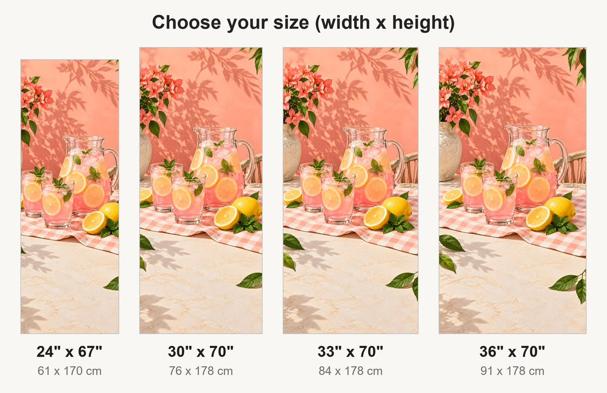 Pink Lemonade fridge wrap available sizes 24, 30, 33 and 36 inch