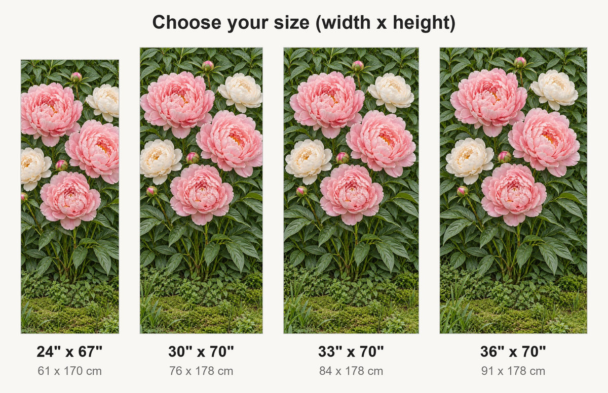 Pink Peonies fridge wrap available sizes 24, 30, 33 and 36 inch