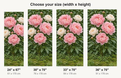 Pink Peonies fridge wrap available sizes 24, 30, 33 and 36 inch