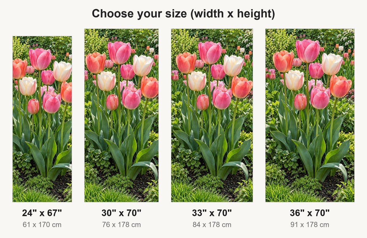 Pink Tulips fridge wrap available sizes 24, 30, 33 and 36 inch