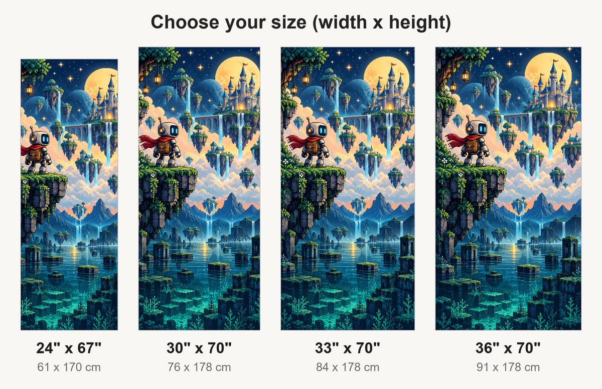 Pixel Art Adventure fridge wrap available sizes 24, 30, 33 and 36 inch
